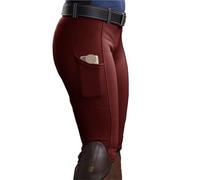 MKLHAVB Pantalons d'équitation for Femmes et Hommes, Pantalons Taille Haute, Culottes d'équitation élastiques(Red,L)