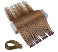 MKLL Cheveux Humains, Extensions de Cheveux cachés 6D, 1 rangée 5Bundles (10 rangées), Extensions de Cheveux Naturelles, perm Douce et Teinture des Cheveux,#4,18IN