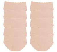 MKLQLS Lot de 10 sous-Vêtements Respirants sans Couture pour Femmes Culottes Élégantes Invisibles Extensibles Invisibles Confortables Douces Couleur Peau M