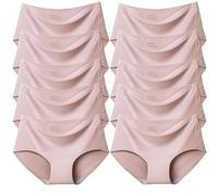 MKLQLS Lot de 10 sous-Vêtements sans Couture pour Femmes Culottes Taille Moyenne Invisibles Extensibles Slips de Sport Respirants Peau 4XL