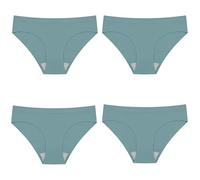 MKLQLS Lot de 4 sous-Vêtements Femme sans Coutures Slips Confortables Culottes Invisibles Taille Basse Culotte Grande Taille Culotte de Sport Bikini Doux Bleu L