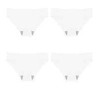 MKLQLS Lot de 4 sous-Vêtements Invisibles sans Couture pour Femmes Culottes de Sport Taille Basse Slips Doux et Respirants Culottes Extensibles Invisibles Blanc M