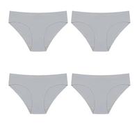 MKLQLS Lot de 4 sous-Vêtements sans Couture pour Femmes Culottes Douces et Confortables Slips Fins et Invisibles Culottes Extensibles Culottes Invisibles Gris L