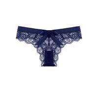 MKLQLS String en Dentelle pour Femme String Hipster avec Nœud Papillon Culotte Taille Basse Slip Respirant Bikini Confortable Culotte Sexy en T Douce Bleu XL