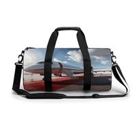 MKLYR Sac de sport pour homme et femme, sac d'entraînement imprimé avion sur tapis rouge, petit sac de voyage pour voyager pendant la nuit, sac de week-end, grand sac de sport, 45 cm/22,9 cm/22,9 cm,