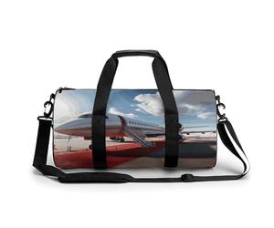 MKLYR Sac de sport pour homme et femme, sac d'entraînement imprimé avion sur tapis rouge, petit sac de voyage pour voyager pendant la nuit, sac de week-end, grand sac de sport, 45 cm/22,9 cm/22,9 cm,