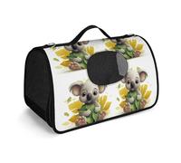 MKLYR Sac de transport pour animal de compagnie, koala tenant des feuilles imprimées, sac à main en maille respirante, coussin doux, sac de voyage portable pour chat et petit chien, 45 x 26 x 23,5 cm,
