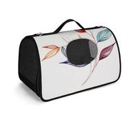 MKLYR Sac de transport pour animal de compagnie, motif de feuille brodée, sac à main pour animal domestique, sac à main en maille respirante, coussin doux, sac de voyage portable pour chat et petit