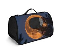 MKLYR Sac de transport pour animal de compagnie, motif lune derrière un arbre, sac à main en maille respirante, coussin doux, sac de voyage portable pour chat et petit chien, 45 x 26 x 23,5 cm