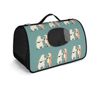 MKLYR Sac de transport pour animal de compagnie, motif ours ensemble, sac à main en maille respirante, coussin doux, sac de voyage pour animal domestique pour chat et petit chien, 45 x 26 x 23,5 cm,