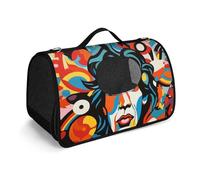 MKLYR Sac de transport pour animal de compagnie, motif pop art, sac à main fonctionnel pour animal domestique, coussin en maille respirante, sac de voyage portable pour chat et petit chien, 45 x 26 x