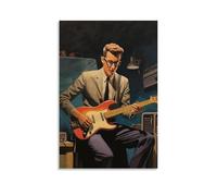 MKLYUA Buddy Holly Poster sur toile classique imperméable à l'eau Décoration murale universelle Peinture à offrir à un ami ou un professeur 30 x 45 cm Sans cadre