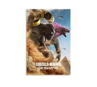 MKLYUA Godzilla X Kong The New Empire Poster sur toile classique imperméable à l'eau Décoration murale universelle Peinture à offrir à un ami ou un professeur 60 x 90 cm Sans cadre