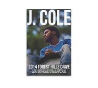 MKLYUA J. Cole 2014 Forest Hills Drive Poster sur toile classique imperméable à l'eau et à la décoloration Décoration murale universelle Cadeau pour un ami ou un professeur 20 x 30 cm Sans cadre