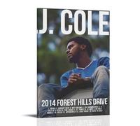 MKLYUA J. Cole 2014 Forest Hills Drive Poster sur toile classique imperméable à l'eau et à la décoloration Décoration murale universelle pour offrir à un ami ou un professeur 30 x 45 cm