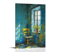 MKLYUA Poster Van Gogh sur toile - Décoration classique imperméable à l'eau - Décoration murale universelle - Cadeau idéal pour un ami ou un enseignant - 60 x 90 cm - Style cadre
