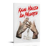 MKLYUA Real Hasta La Muerte Anuel AAPoster sur toile classique imperméable à l'eau Décoration murale universelle Peinture à offrir à un ami enseignant 40 x 60 cm Style cadre