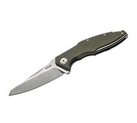 MKM Couteau de Poche Unisexe pour Adulte Motif fumée d'olive Drab G10 Vert 20,3 cm