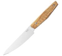 MKM PRIMA - COUTEAU À STEAK, 10,5 CM X50CrMoV15, LAME SATINÉE EN ACIER INOXYDABLE, MANCHE EN BOIS D'