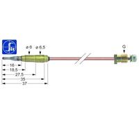MKN thermocouple Longueur 850 mm M8 x 1 Douille à douille Ø 6,0 mm