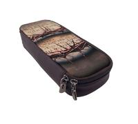 MKNAZ Crown of Thorns - Grande trousse à crayons en cuir imprimé pour filles et garçons, grande trousse à crayons pour étudiants, artistes, école, bureau, Noir , Taille unique, Cartable
