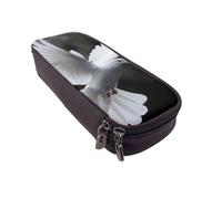 MKNAZ Flying Dove - Grande trousse à crayons en cuir imprimé colombe pour filles et garçons, grande trousse à crayons pour étudiants, artistes, école, bureau, Noir , Taille unique, Cartable