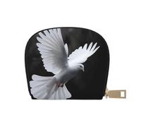 MKNAZ Flying Dove Portefeuille en cuir imprimé pour homme et femme | Étui de rangement avec fermeture éclair, blanc, Taille unique, Moderne