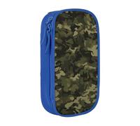 MKNAZ Geen Trousse à crayons double couche avec imprimé camouflage pour étudiants, artistes, école, bureau, université, noir, bleu, One Size, Cartable