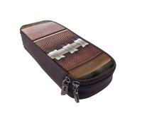 MKNAZ Grande trousse à crayons en cuir imprimé avec lacets de football pour filles et garçons, grande trousse à crayons pour étudiants, artistes, école, bureau, Noir , Taille unique, Cartable