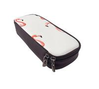 MKNAZ Grande trousse à crayons en cuir imprimé flamant rose dans l'eau pour filles et garçons, grande trousse à crayons, pour étudiants, artistes, école, bureau, Noir , Taille unique, Cartable