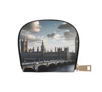 MKNAZ London Portefeuille en cuir imprimé pour homme et femme | Étui de rangement avec fermeture éclair, blanc, Taille unique, Moderne