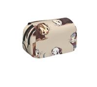 MKNAZ Présentation de divers motifs de légumes - Double couche de grande capacité avec double fermeture éclair - pour les étudiants, les artistes et les voyageurs, Furet poilu., Taille unique