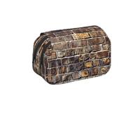 MKNAZ Présentation de divers motifs de légumes - Double couche de grande capacité avec double fermeture éclair - pour les étudiants, les artistes et les voyageurs, Fond mural de briques industrielles