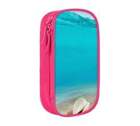 MKNAZ Sea Pearl Trousse à crayons double couche pour étudiants, artistes, école, bureau, université, noir, rose, One Size, Cartable