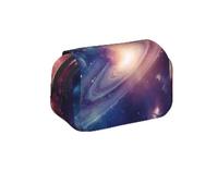 MKNAZ Trousse à crayons à paillettes arc-en-ciel à pois noirs et blancs - Double couche de grande capacité avec double fermeture éclair - pour étudiants, artistes et voyageurs, Universe Galaxie Espace