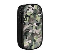 MKNAZ Trousse à crayons avec imprimé camouflage abstrait double couche pour étudiants, artistes, école, bureau, université, noir, Noir , One Size, Cartable
