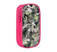 MKNAZ Trousse à crayons avec imprimé camouflage abstrait double couche pour étudiants, artistes, école, bureau, université, noir, rose, One Size, Cartable