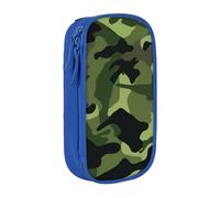 MKNAZ Trousse à crayons double couche avec imprimé camouflage vert pour étudiants, artistes, école, bureau, université, noir, bleu, One Size, Cartable