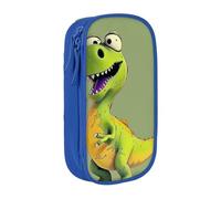MKNAZ Trousse à crayons double couche avec imprimé dinosaure pour étudiants, artistes, école, bureau, université, noir, bleu, One Size, Cartable
