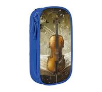 MKNAZ Trousse à crayons double couche avec imprimé papillon et violoncelle pour étudiants, artistes, école, bureau, université, noir, bleu, One Size, Cartable
