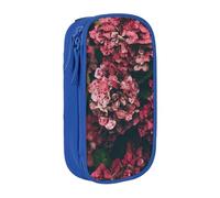MKNAZ Trousse à crayons double couche avec motif de fleurs triangulaires pour étudiants, artistes, école, bureau, université, noir, bleu, One Size, Cartable
