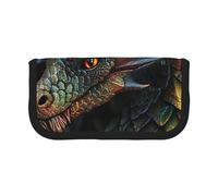MKNAZ Trousse à crayons en toile imprimée avec motif écailles de dragon - Grande capacité - Organiseur de papeterie - Trousse de maquillage pour l'école, le bureau, les voyages, cadeaux d'étudiants