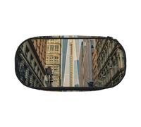 MKNAZ Trousse à crayons et trousse de maquillage en tissu Oxford unisexe pour l'école, le bureau, les voyages, Streets of New York City, One Size, Cartable