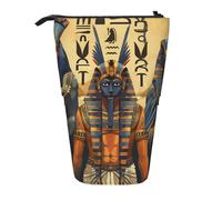 MKNAZ Trousse à crayons télescopique avec motif tête de mort punk noir et blanc, Série Égypte Ancienne Tribe, One Size, Cartable