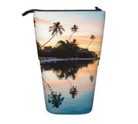 MKNAZ Trousse à crayons télescopique imprimée cascade qui coule vers le bas, trousse à crayons portable adaptée pour l'école et le bureau, Tropical Sunset, One Size, Cartable
