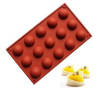 MKNZOME 15 cavités Moule en Silicone Dôme Demi sphère Demi-Ronde, Flexible en Silicone Chocolat Bonbon gâteau Truffe Mini-gâteau de thé Sucette