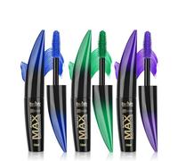 MKNZOME 3 Couleurs Mascara Couleur, Mascara Coloré Violet Bleu Vert, Fibre de Soie 4d Maquillage Femme Yeux, Waterproof Longue Tenue, pour Halloween, Noël, Fête D'anniversaire