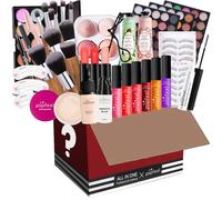 MKNZOME 32Pcs Kit de maquillage Complet, Polyvalent Cadeau de Cosmétique avec Fard à Paupières Correcteur Rouge à Lèvres Fondation pour Femme, Professionnel Tout-en-un Ensemble de Maquillage Beauté