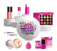 MKNZOME All in One Make Up Set, Coffret Cadeau de 8 Produits Cosmétiques für Frauen, Fard à paupières, Rouge à Lèvres, Gloss, Anti-cernes, etc, Kit de Démarrage Cosmétique avec Boîte de Rangement