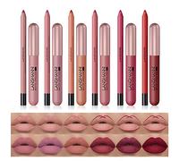 MKNZOME Ensemble de Brillant à Lèvres, 6 Mat Rouge à Lèvres Liquide + 6 Crayon à Lèvres, Longue durée Hydratant Coupe antiadhésive, Teinture à Lèvres Velouté Maquillage Cadeau pour Filles et Femmes#1